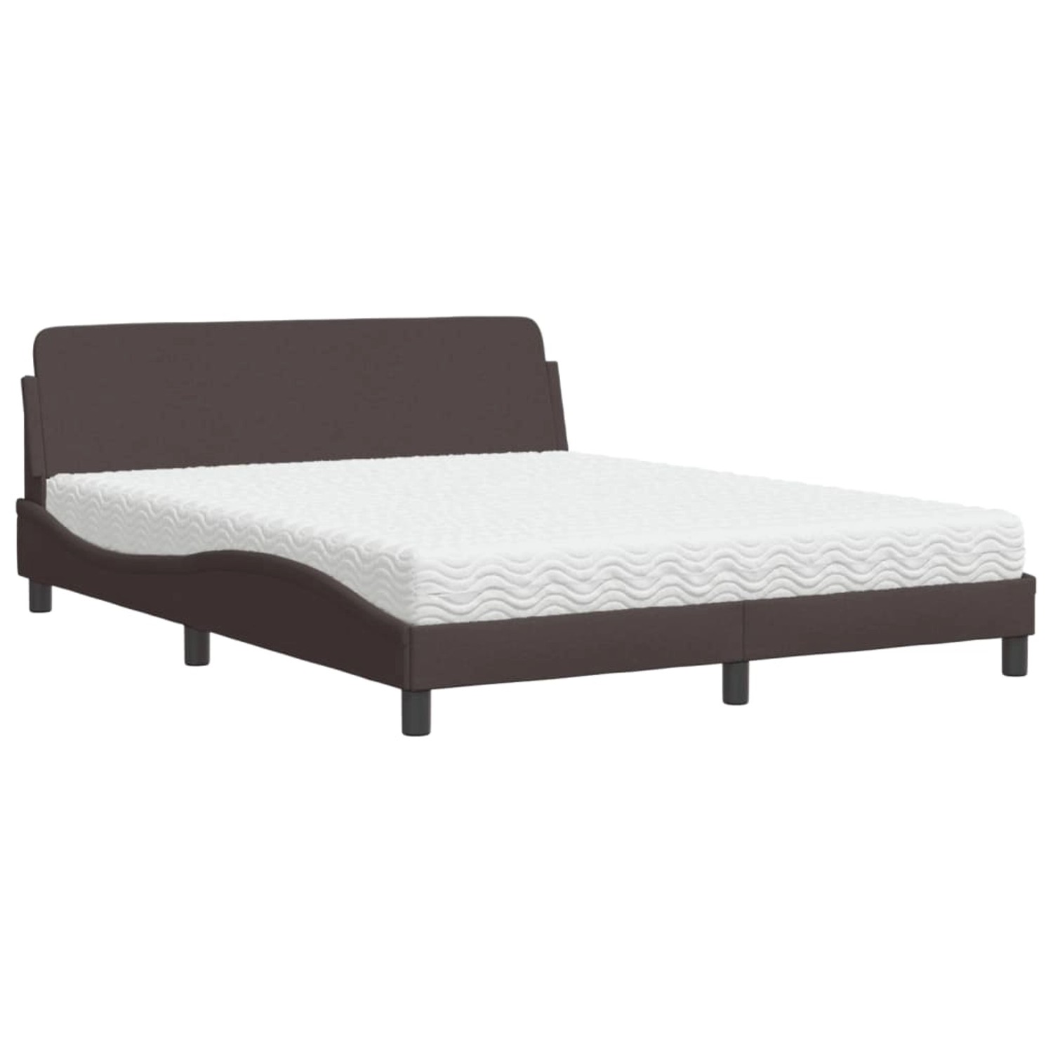 Thumbnail - vidaXL Bett mit Matratze Dunkelbraun 160x200 cm Stoff Modell 12007504