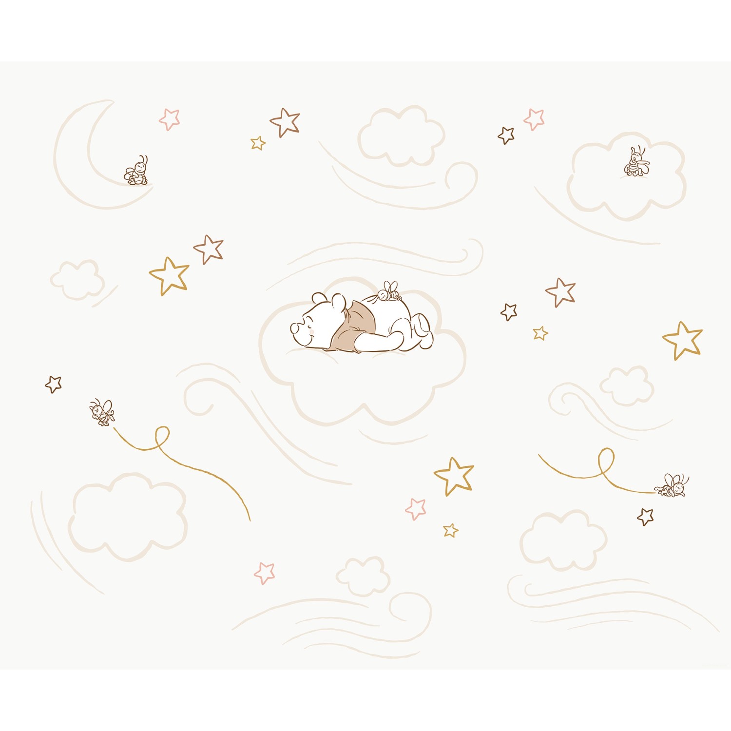 Komar Vlies Fototapete Disney Winnie the Pooh Sleepy Little Bear Beige günstig online kaufen