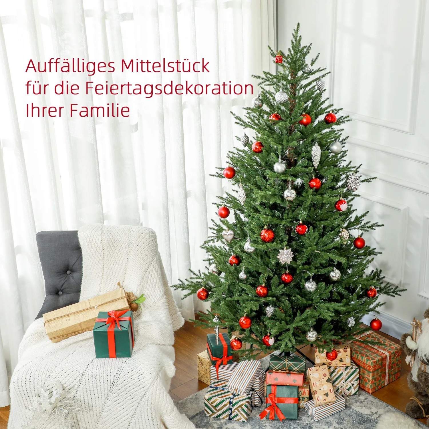 HOMCOM Knstlicher Weihnachtsbaum 180 cm 2380 Spitzen kaufen bei OBI