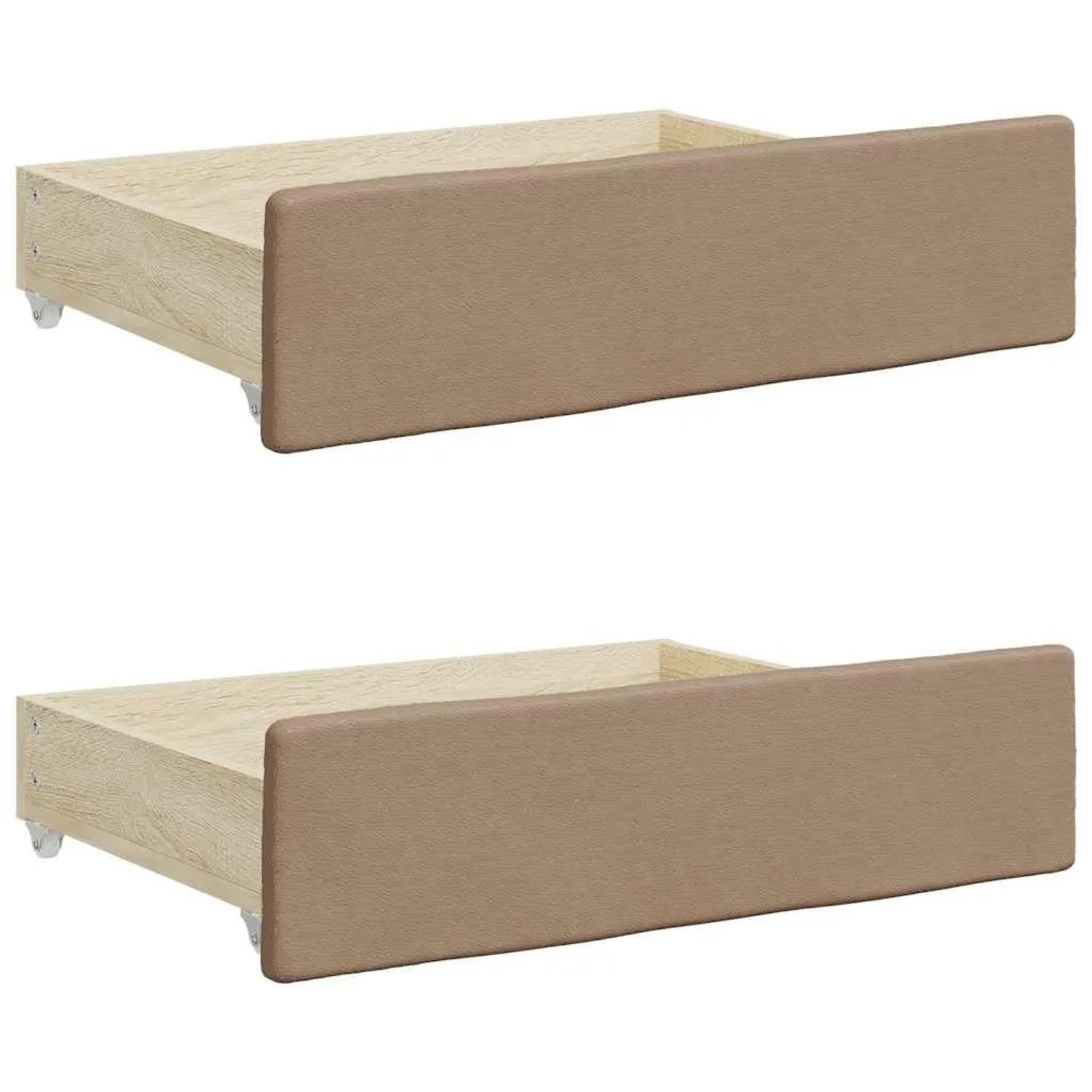 vidaXL Bettschubladen 2 Stk Cappuccino Holzwerkstoff und Kunstleder 833925