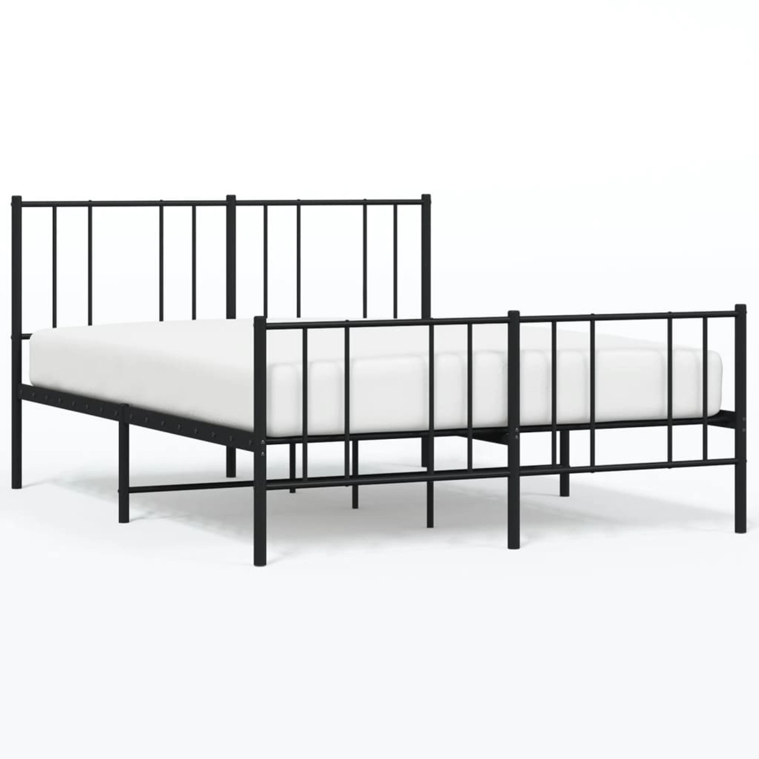 vidaXL Bettgestell mit Kopf- und Fußteil Metall Schwarz 120x190 cm 352495 günstig online kaufen