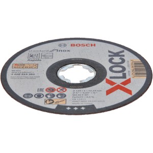 Bosch X-Lock Trennscheibe Standard for Inox, 125 mm Durchmesser, Zubehör für Winkelschleifer.