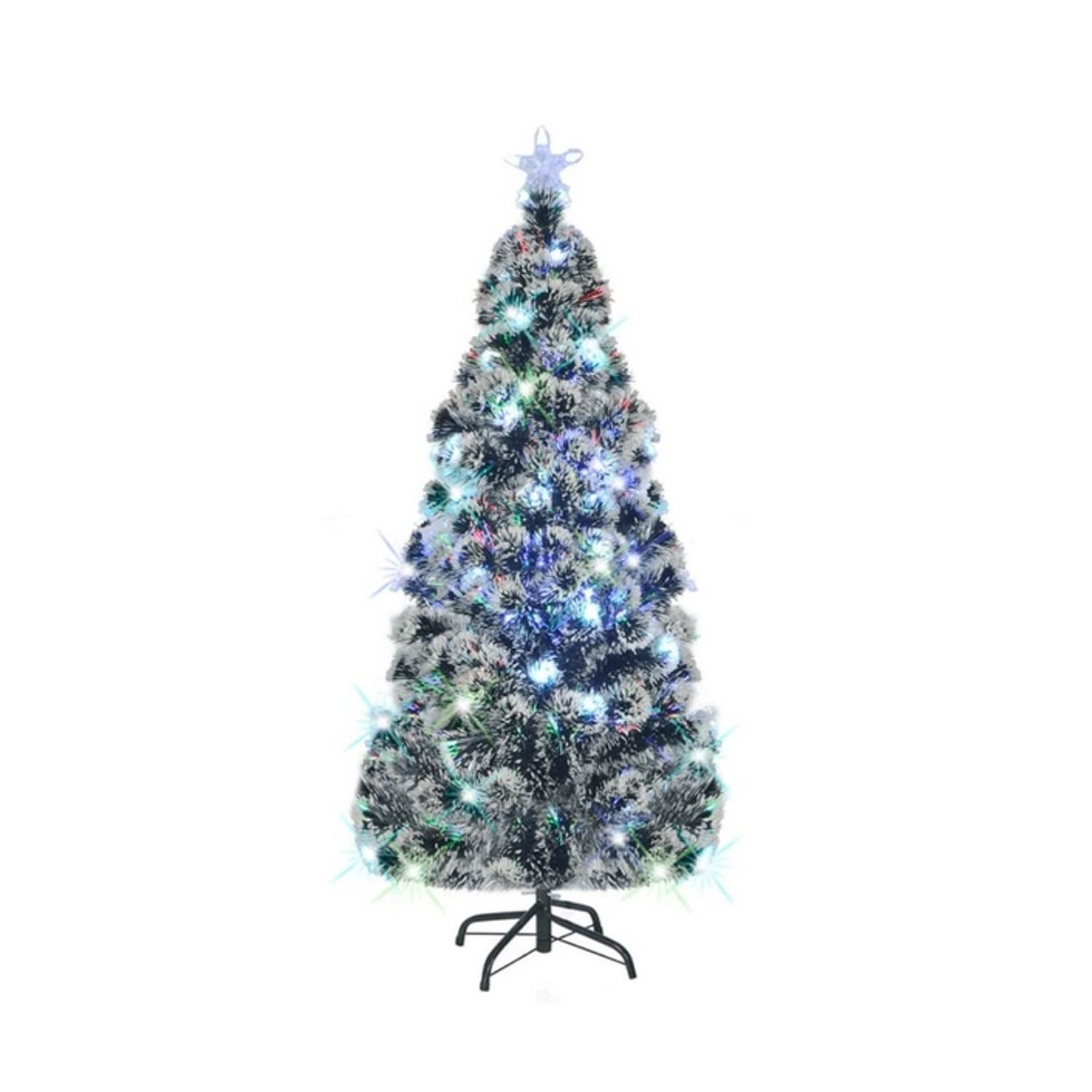 vidaXL Künstlicher Weihnachtsbaum mit StänderLED 150 cm Fiberoptik Modell 1