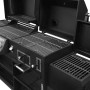Schwarzer El Fuego Kombigrill Arizona mit 3 Brennern, Seitenbrenner, Gas- und Holzkohlegrill.