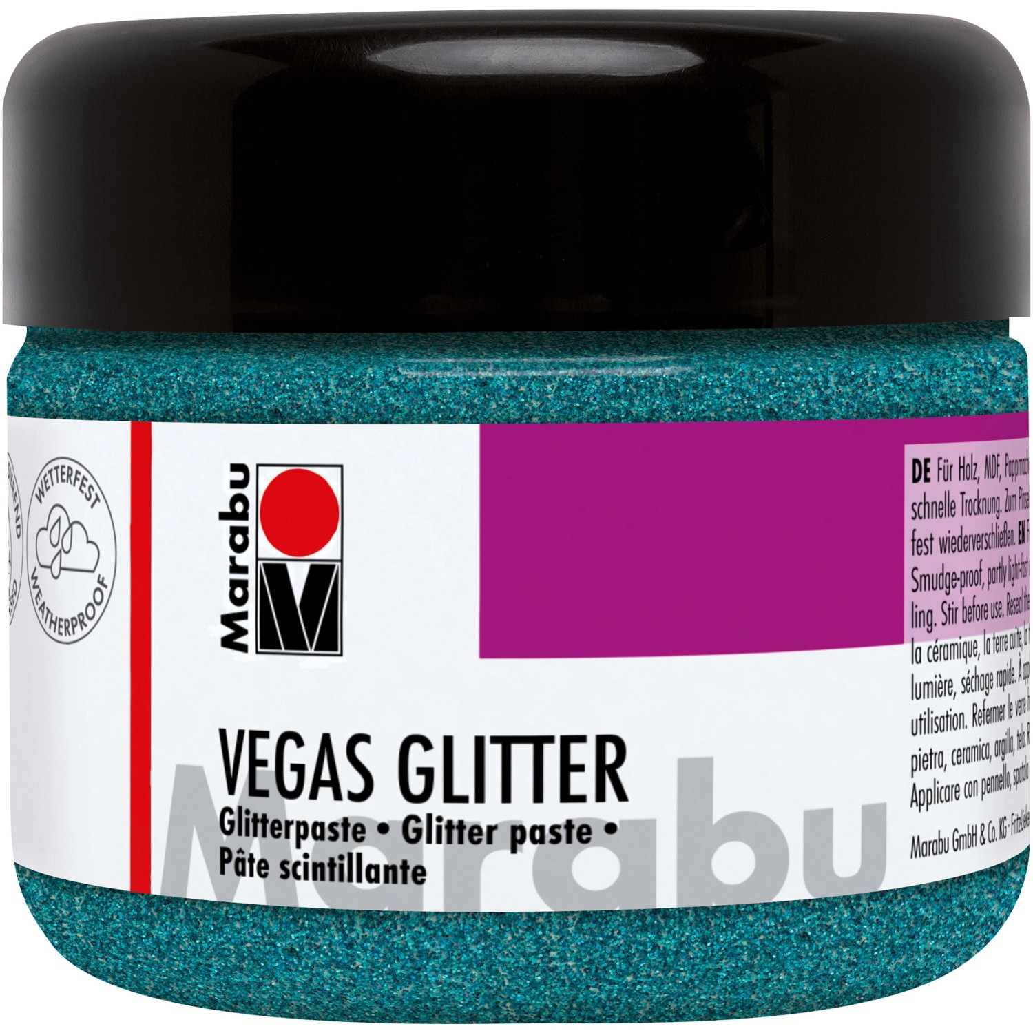 Marabu Glitterpaste Vegas Glitter 225 ml Glitter-Aquablau