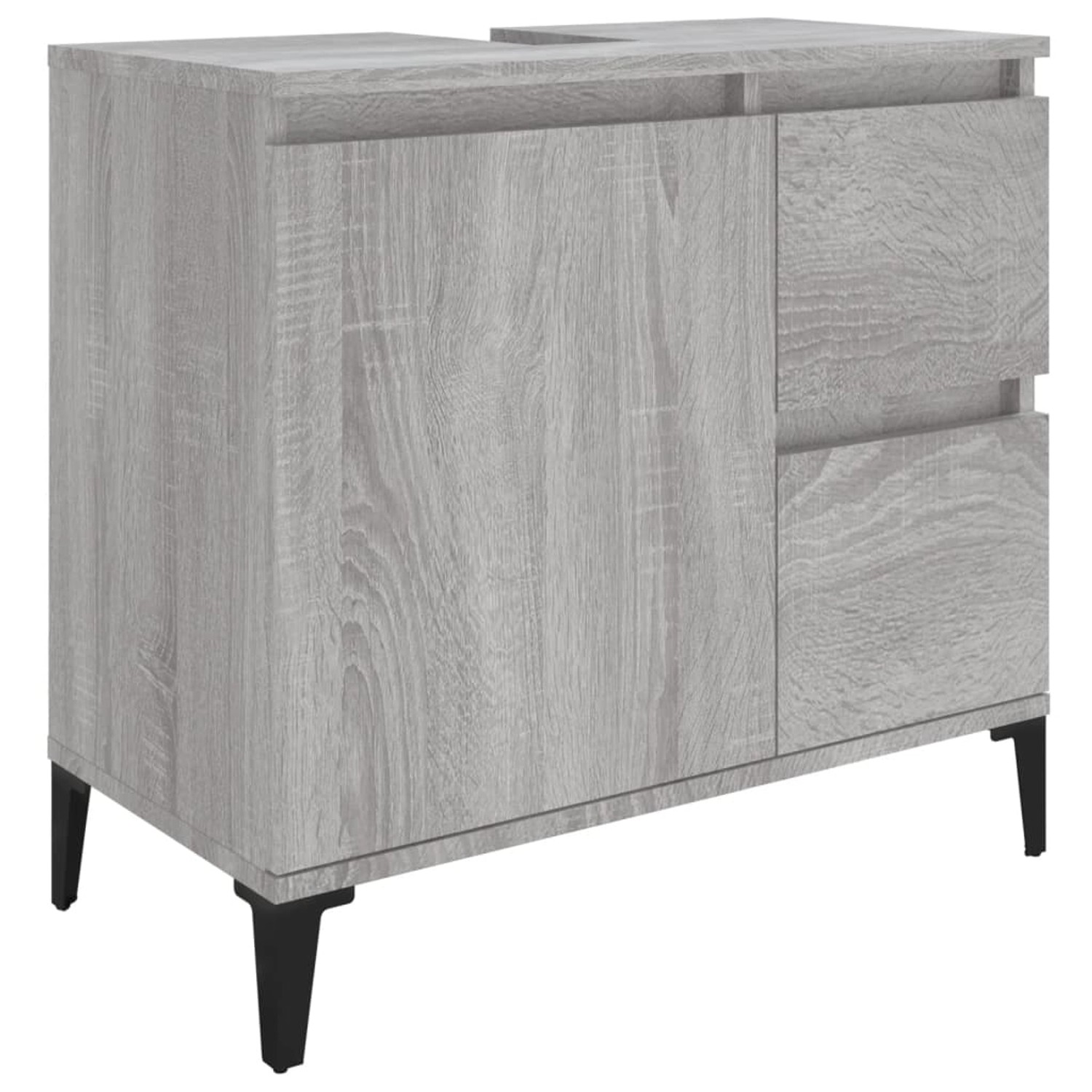 vidaXL Badschrank Grau Sonoma 65x33x60 cm Holzwerkstoff Modell 1