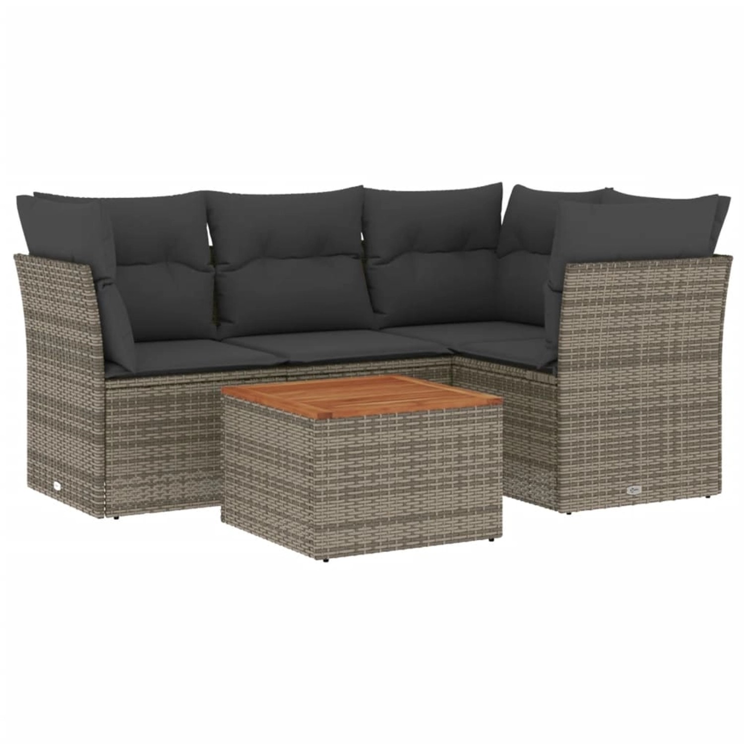 vidaXL 5-tlg Garten-Sofagarnitur mit Kissen Grau Poly Rattan Modell 19 günstig online kaufen