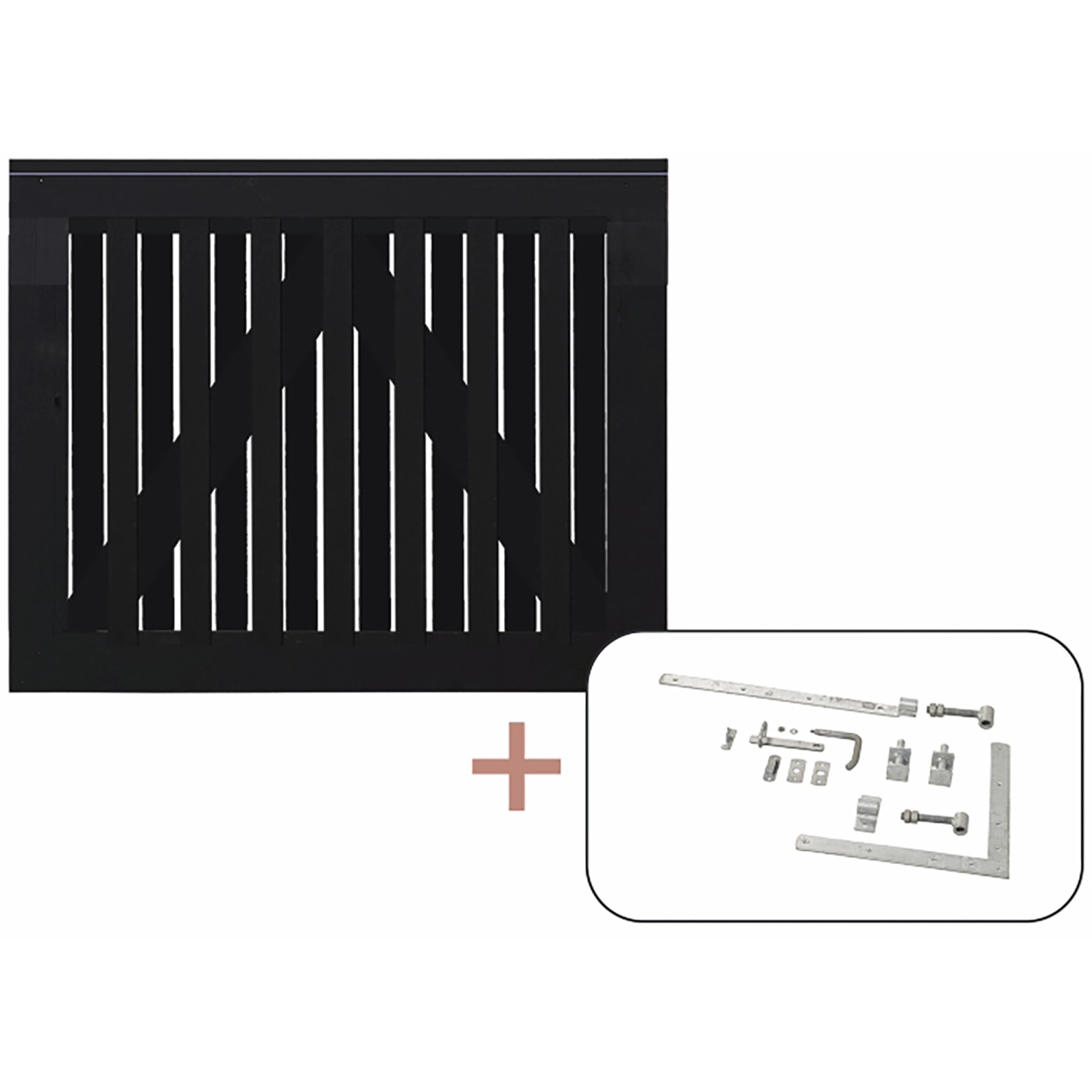 Einzeltor Nagano Nadelholz Schwarz 100 cm x 80 cm günstig online kaufen