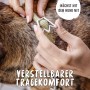 Grünes Rudelkönig Zugstopp-Hundehalsband aus Nylon, verstellbar, Größe 5 am Hundehals.
