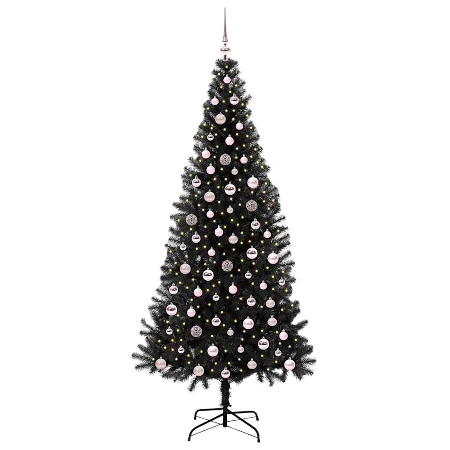 vidaXL Weihnachtsbaum mit 300 LEDs mit Ständer Schwarz 240 cm PVC 3396498