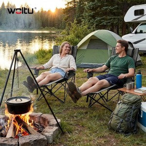 WOLTU Campingstuhl mit Fußablage 3 Positionen Verstellbar