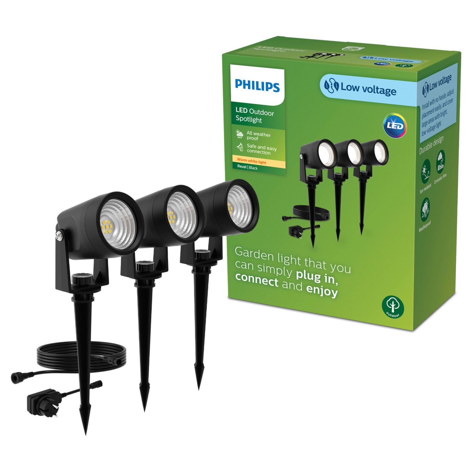 Philips Spots Reuel Niedervolt Schwarz 3er Set günstig online kaufen