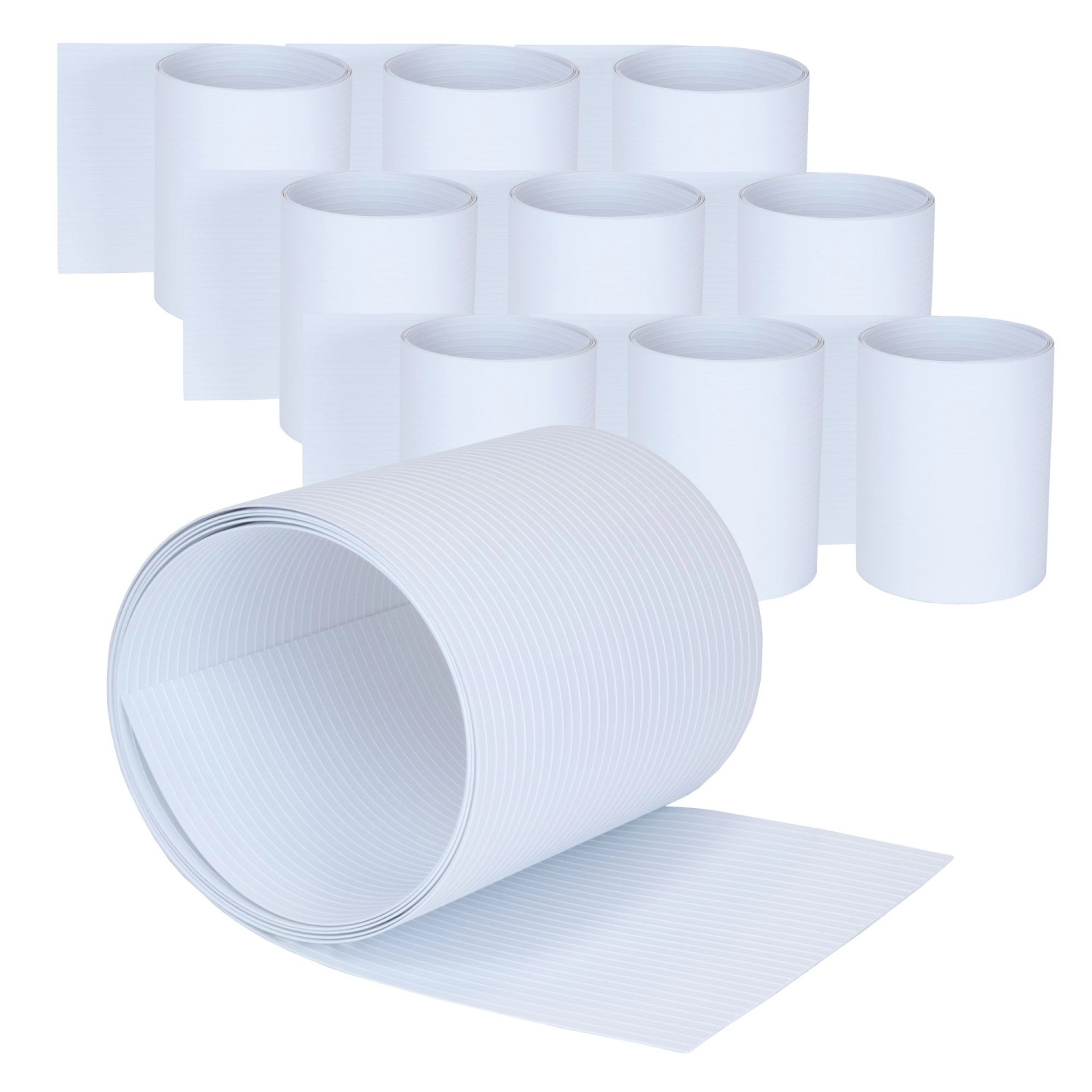 Jardinion Sichtschutzstreifen 10x 2,52m mit 6mm Rillen PVC Weiß günstig online kaufen