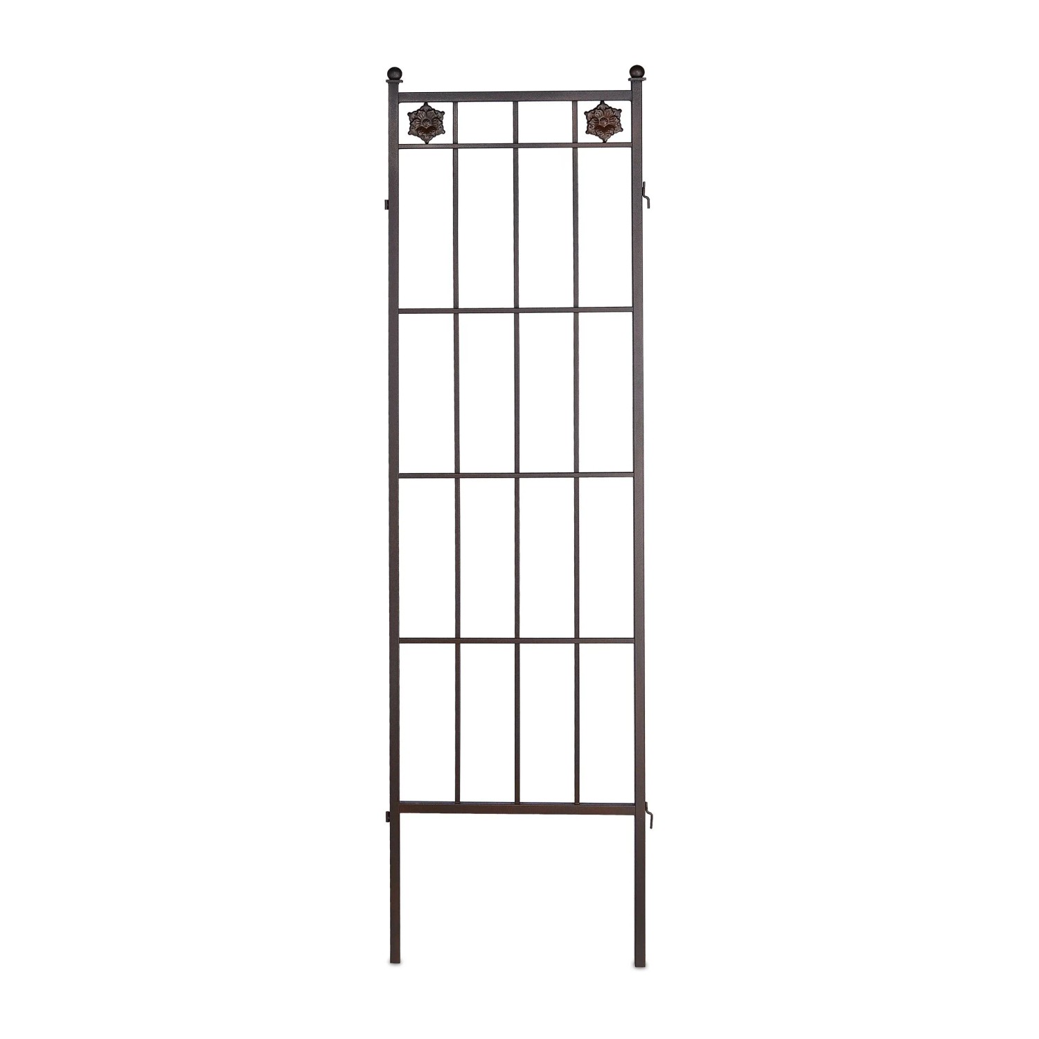 Relaxdays Rankgitter 2er Set Stahl Braun Steckbar 182 cm x 51 cm x 3 cm 3,8 kg