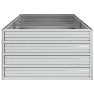 Silbernes vidaXL Garten-Hochbeet aus Stahl, 160x80x45 cm, ideal für Garten, Balkon und Terrasse.