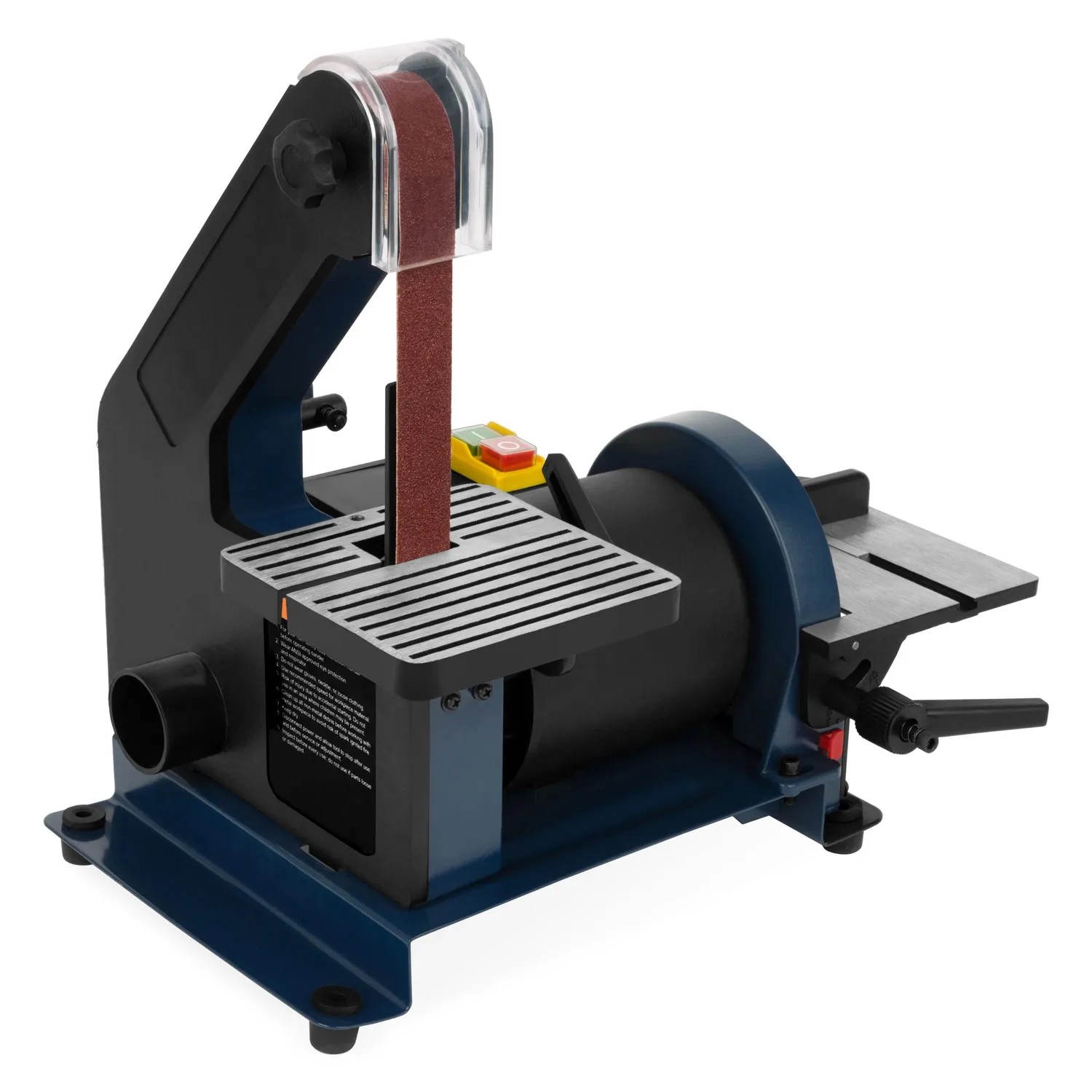 EBERTH Bandschleifmaschine 300W mit Schleifband und Schleifpad, blau/schwarz.