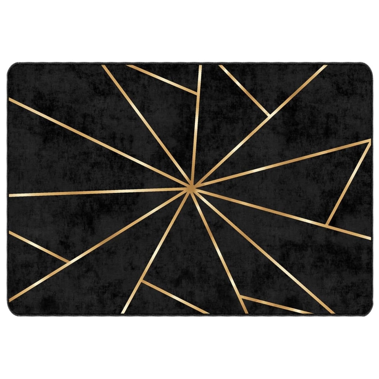 vidaXL Teppich Waschbar Schwarz Und Golden 120x180 Cm Rutschfest 1927559 günstig online kaufen