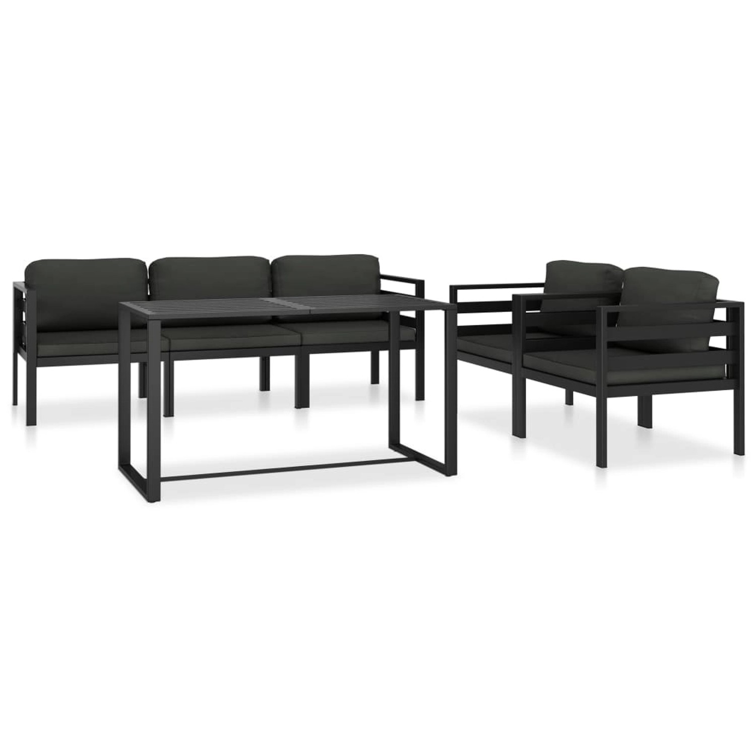 vidaXL 6-Tlg Garten-Lounge-Set mit Kissen Aluminium Anthrazit 49235