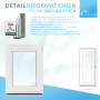 Framelux Kunststofffenster Proline Anthrazit, 3-fach Verglasung, 500x1200mm, Linksanschlag.