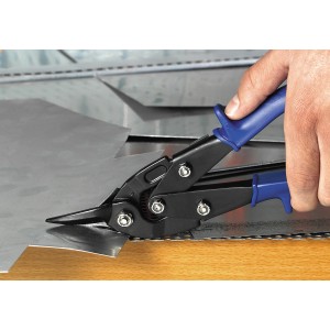 LUX Blechschere Classic 240 mm schneidet Blech. Zange mit blauem Griff.