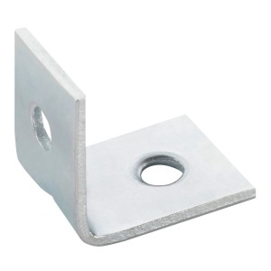 Verzinkter SOTECH Winkelverbinder aus Stahl, L-Form, mit gesenkter Lochung und Sicke für Möbelbau.