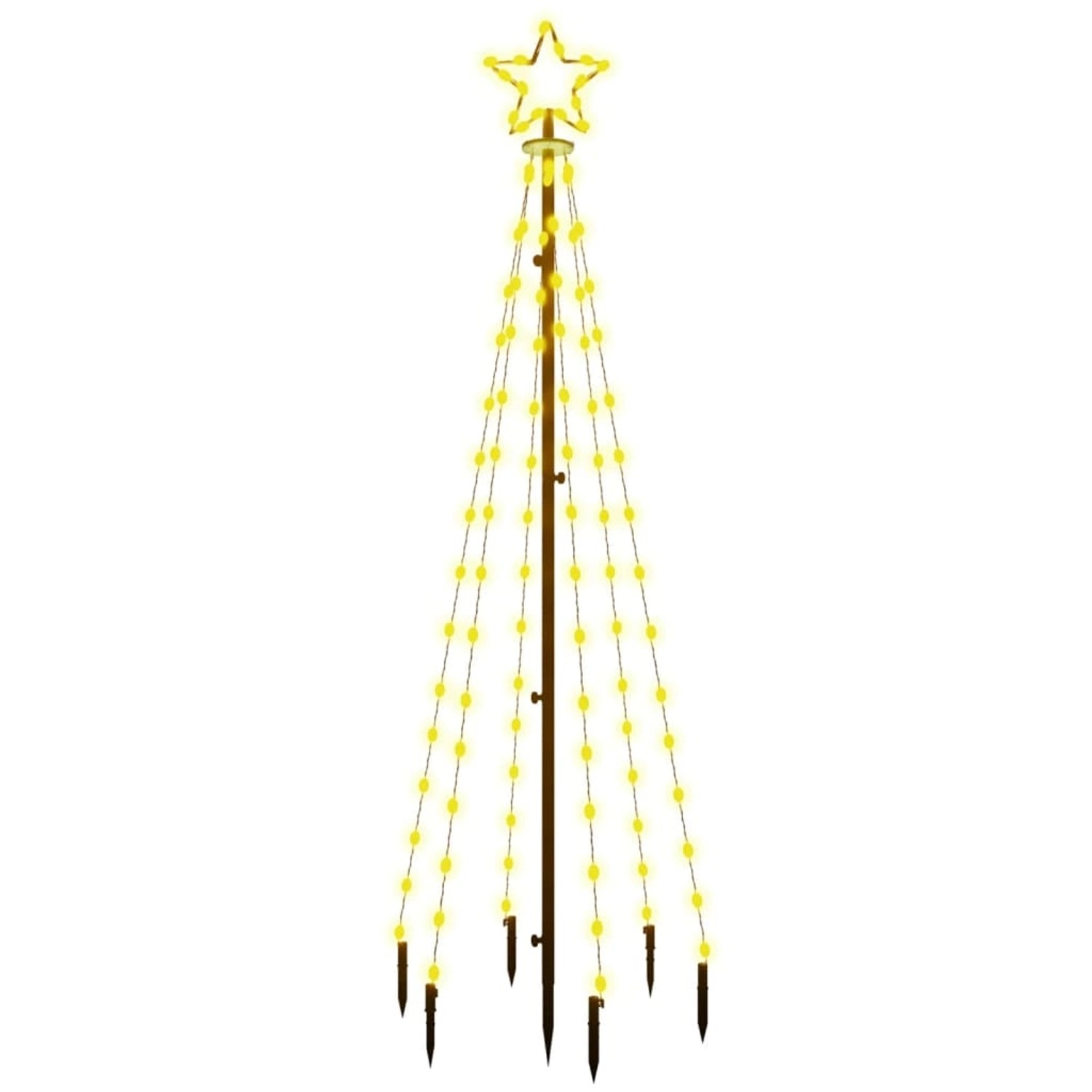 vidaXL LED-Weihnachtsbaum mit Erdnägeln Warmweiß 108 LEDs 180 cm