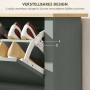 HOMCOM Flip-down Schuhschrank, hellgrau, mit verstellbaren Ablagen für Schuhe. Spanplatte.