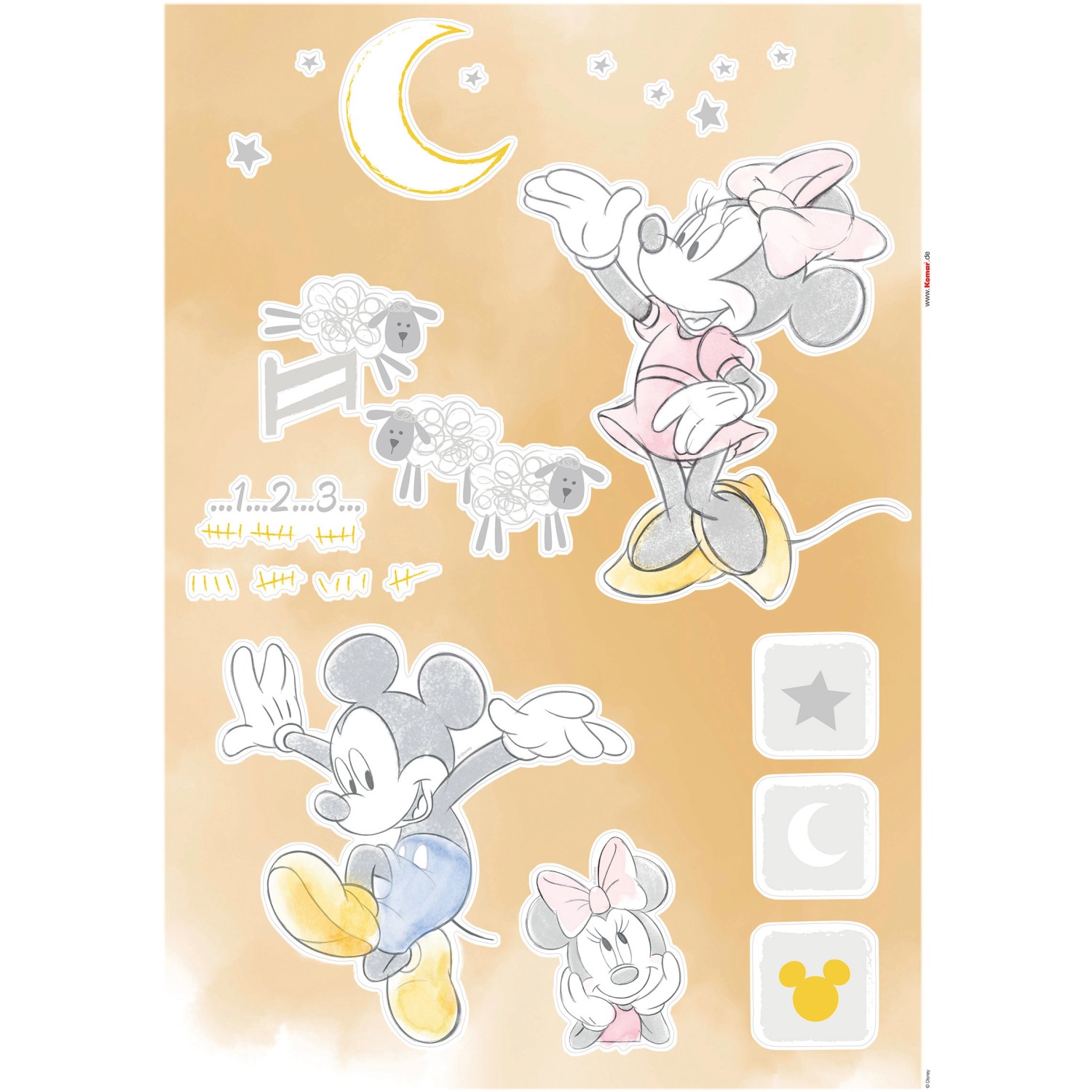 Komar Deko-Sticker Counting Sheeps 50 x 70 cm gerollt