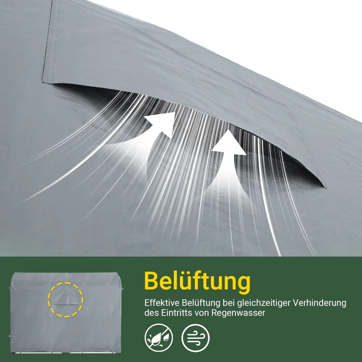 SoBuy Fahrradgarage für 2-4 Fahrräder Geräteschuppen mit UV-Schutz 159x165x219cm Grau KLS11-L-DG_7