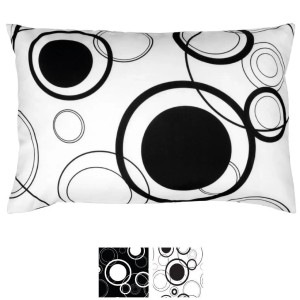 Arsvita Kissenhülle Malisa, 30x50 cm, weiß mit schwarzen Kreisen. Dekokissen für Sofa, Bett und Garten.