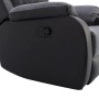 Relaxsessel Brody: Schwarze Kunstleder-Seitenlehne mit Recliner-Hebel, graue Microfaser-Armlehne. Schwarz-grau.