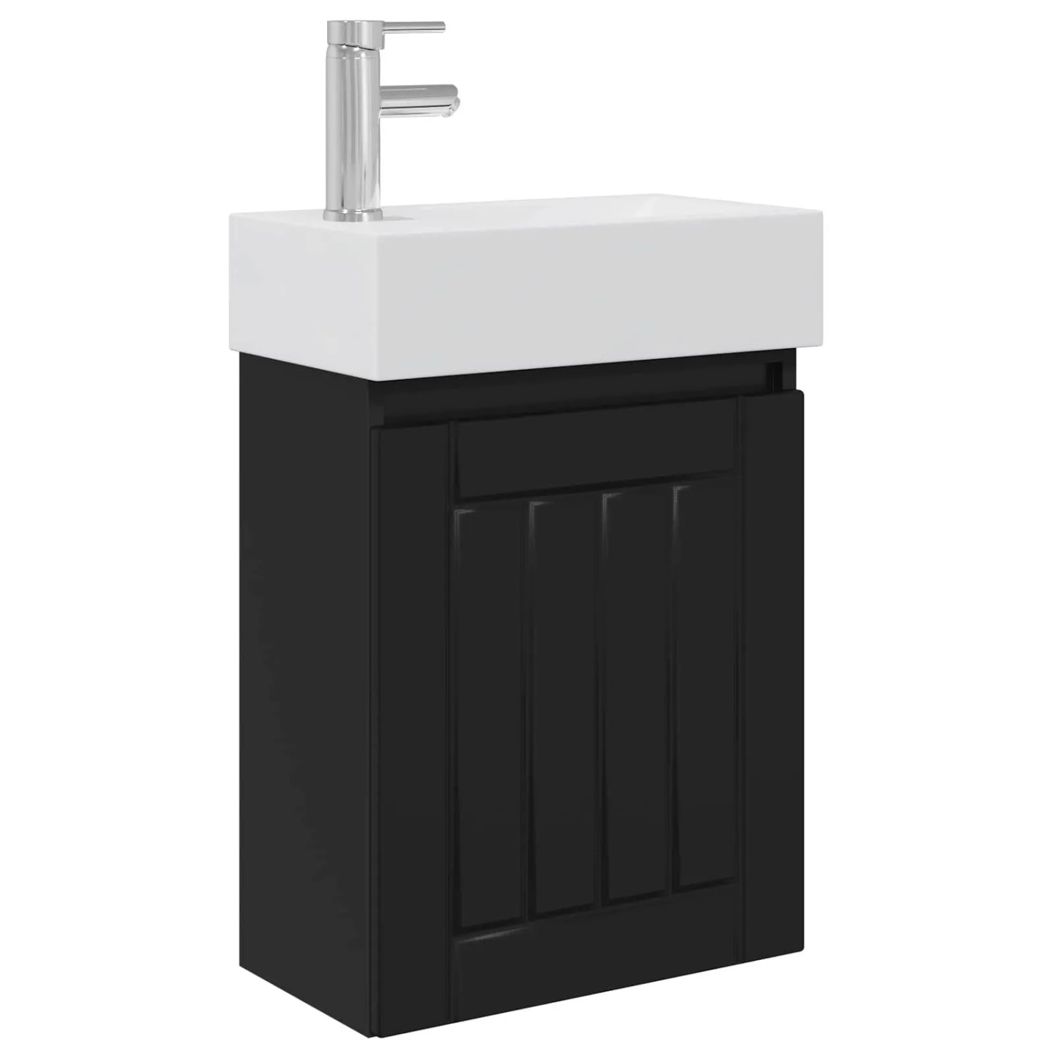 vidaXL Badezimmer Waschtischunterschrank mit Wasserhahn Schwarz 889482