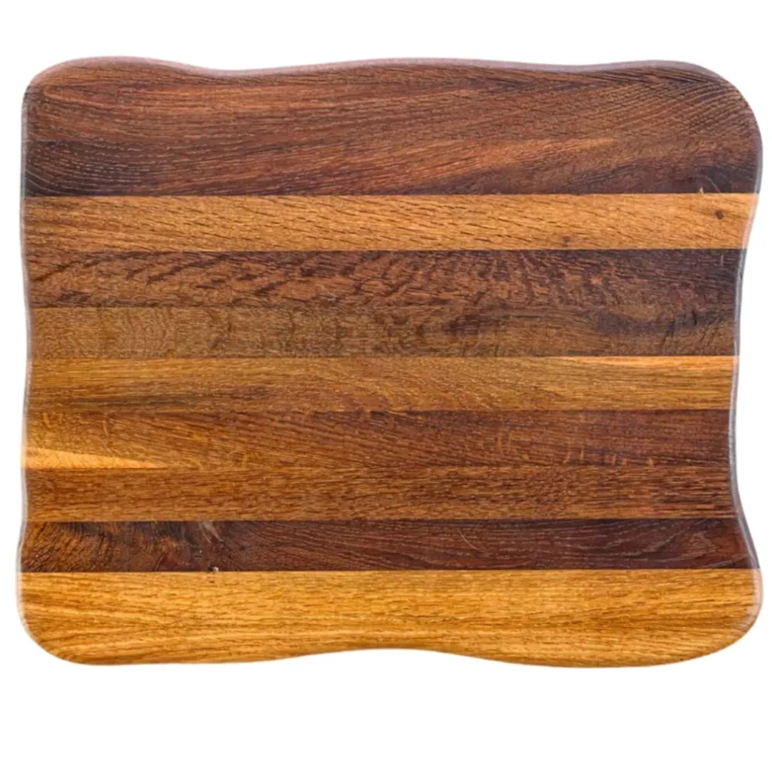 DELUKE Schneidebrett Holz Groß DOLU KLINGENSCHONEND 40x33x4,5cm Eichenholz Holzbrett Küchenbrett Servierbrett Dunkelbraun
