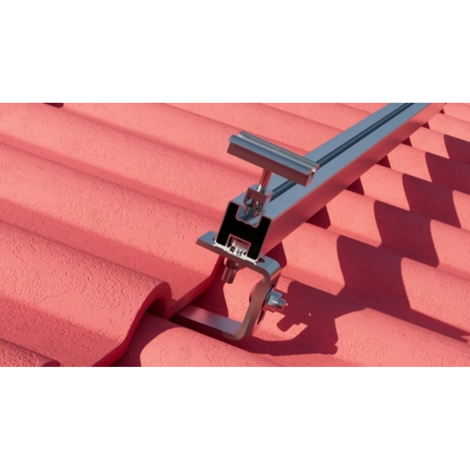 Absaar Solar Montageschiene 120cm für Balkonkraftwerk auf Schrägdach, Detailansicht.