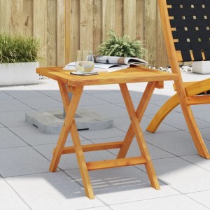 Quadratischer Garten-Beistelltisch aus Akazienholz, 40x40 cm, ideal für Terrasse und Balkon.