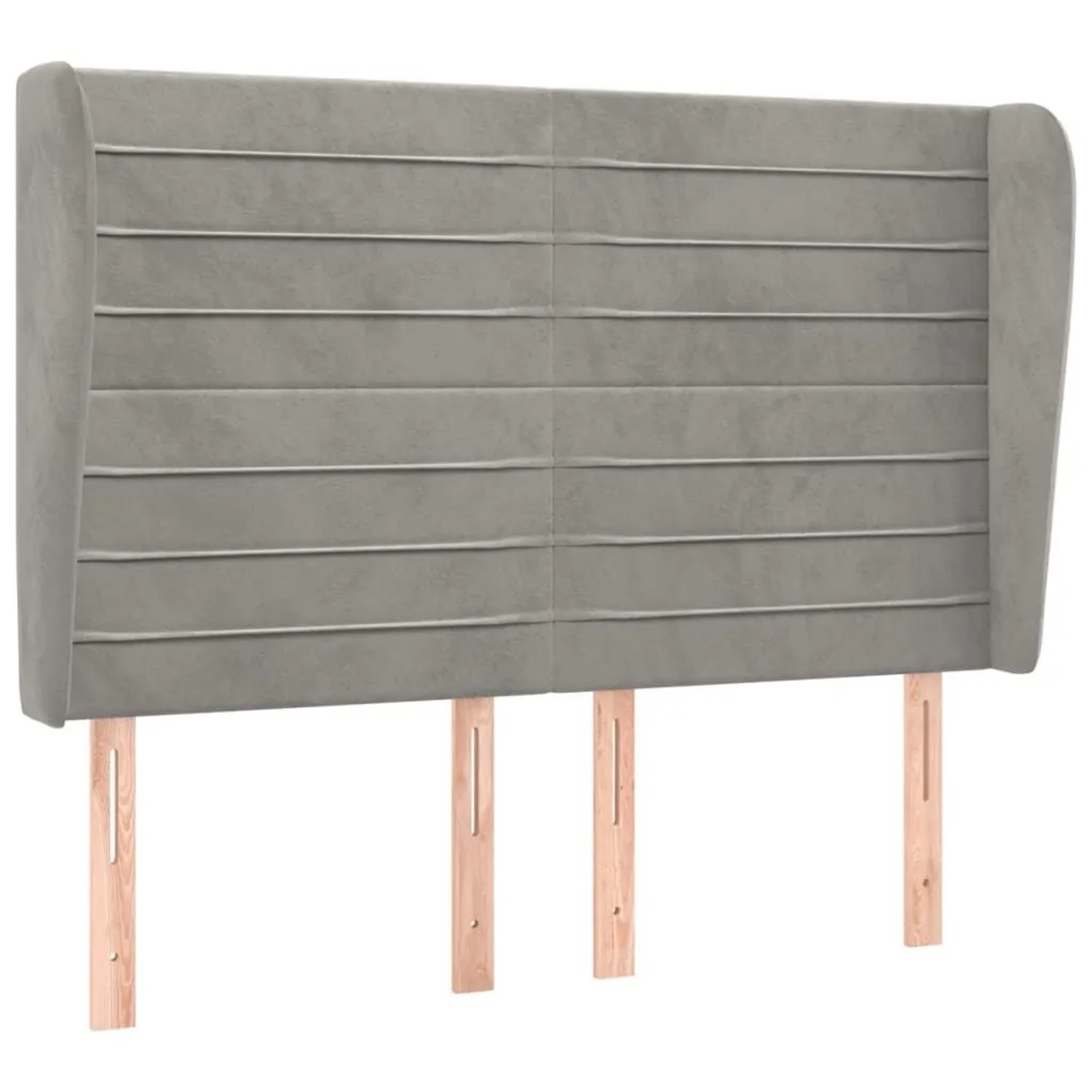 vidaXL Kopfteil mit Ohren Hellgrau 147x23x118/128 cm Samt 3118144