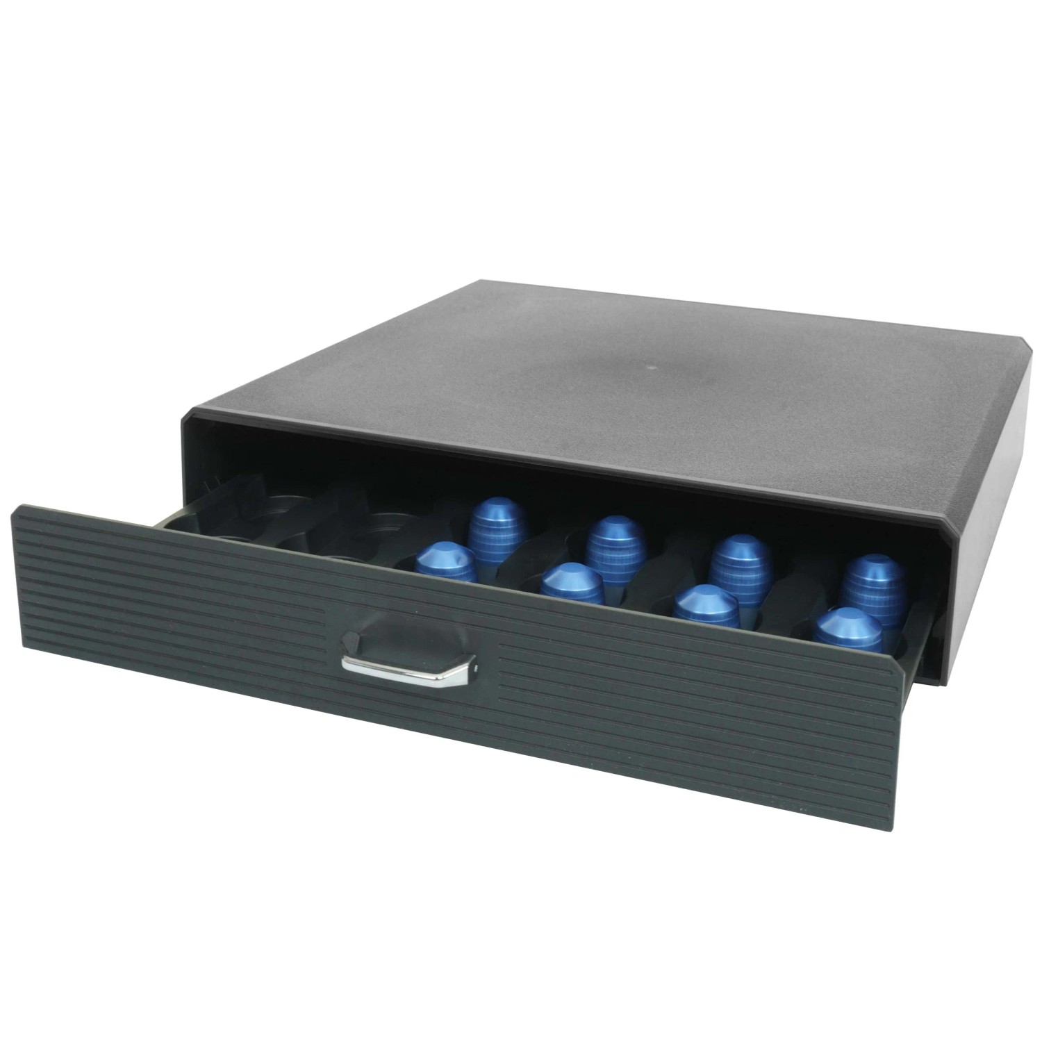 MCW Schubladenbox L98 für Kaffeekapseln, graue Aufbewahrungsbox mit Schublade.