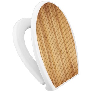 Banjado WC-Sitz Familie mit Absenkautomatik, Bambus-Motiv auf weißem Polypropylen.