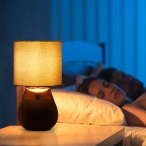 Relaxdays Nachttischlampe Eisen Kupfer Touch Dimmbar 32,5 cm x 18 cm 0,65 kg
