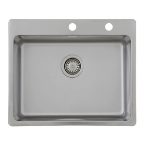 Respekta Einbauspüle Chicago, 60x50 cm, Edelstahlspüle mit Hahnlochbank.