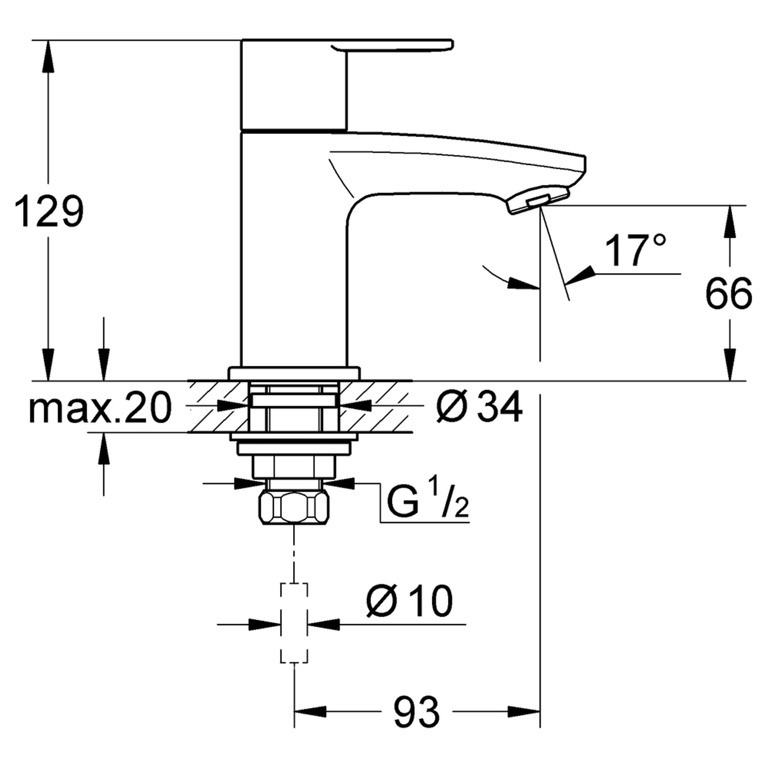 Grohe Kaltwasser-Standventil Eurostyle C XS-Size Chrom kaufen bei OBI