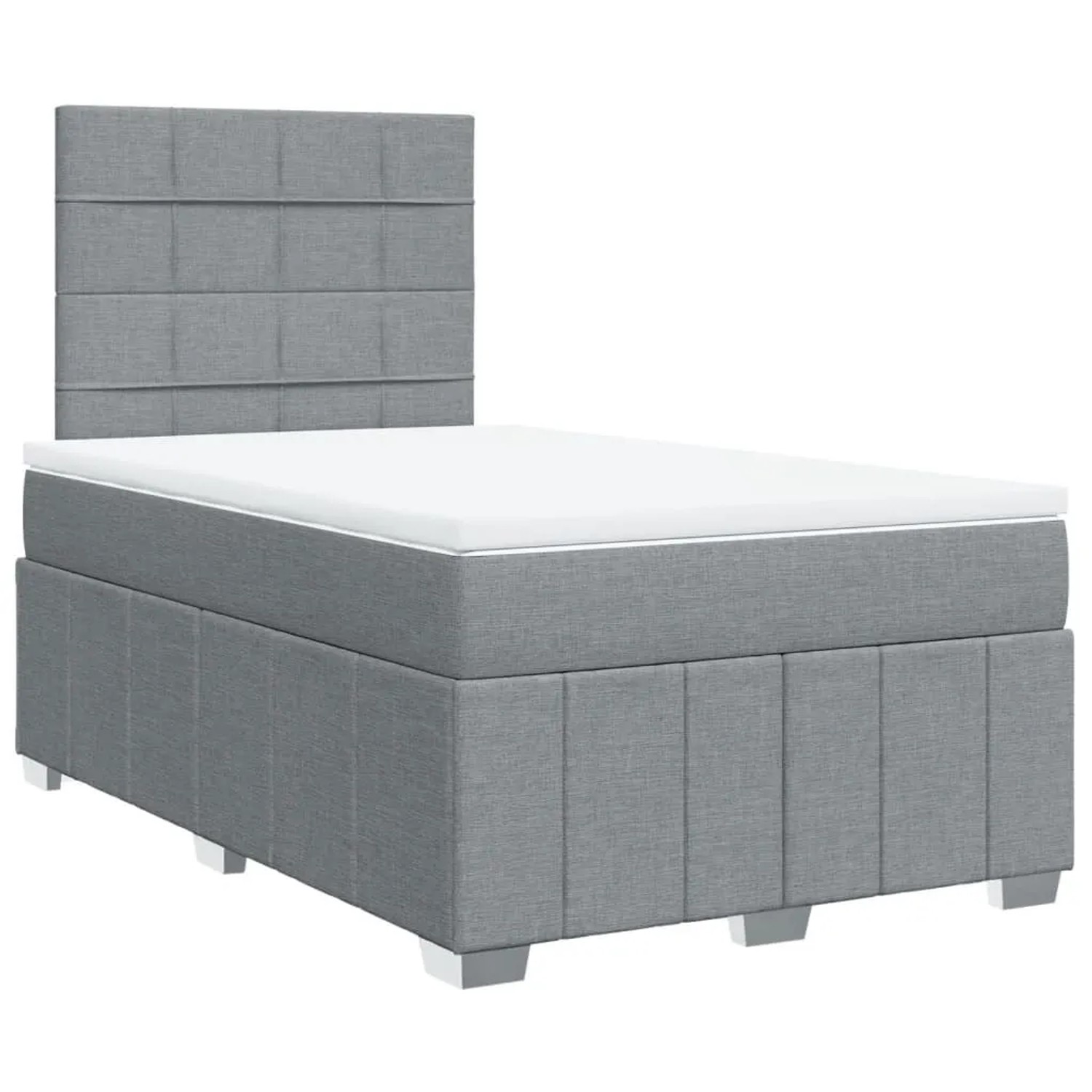 vidaXL Boxspringbett mit Matratze Hellgrau 120x190 cm Stoff 3291607
