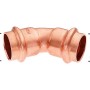 Kupfer Press-Bogen, 45 Grad, 22 mm Durchmesser für Kupferrohr-Installationen.