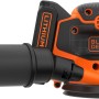 Black+Decker Akku-Exzenterschleifer BDCROS18 mit Akku und Staubfangbehälter.