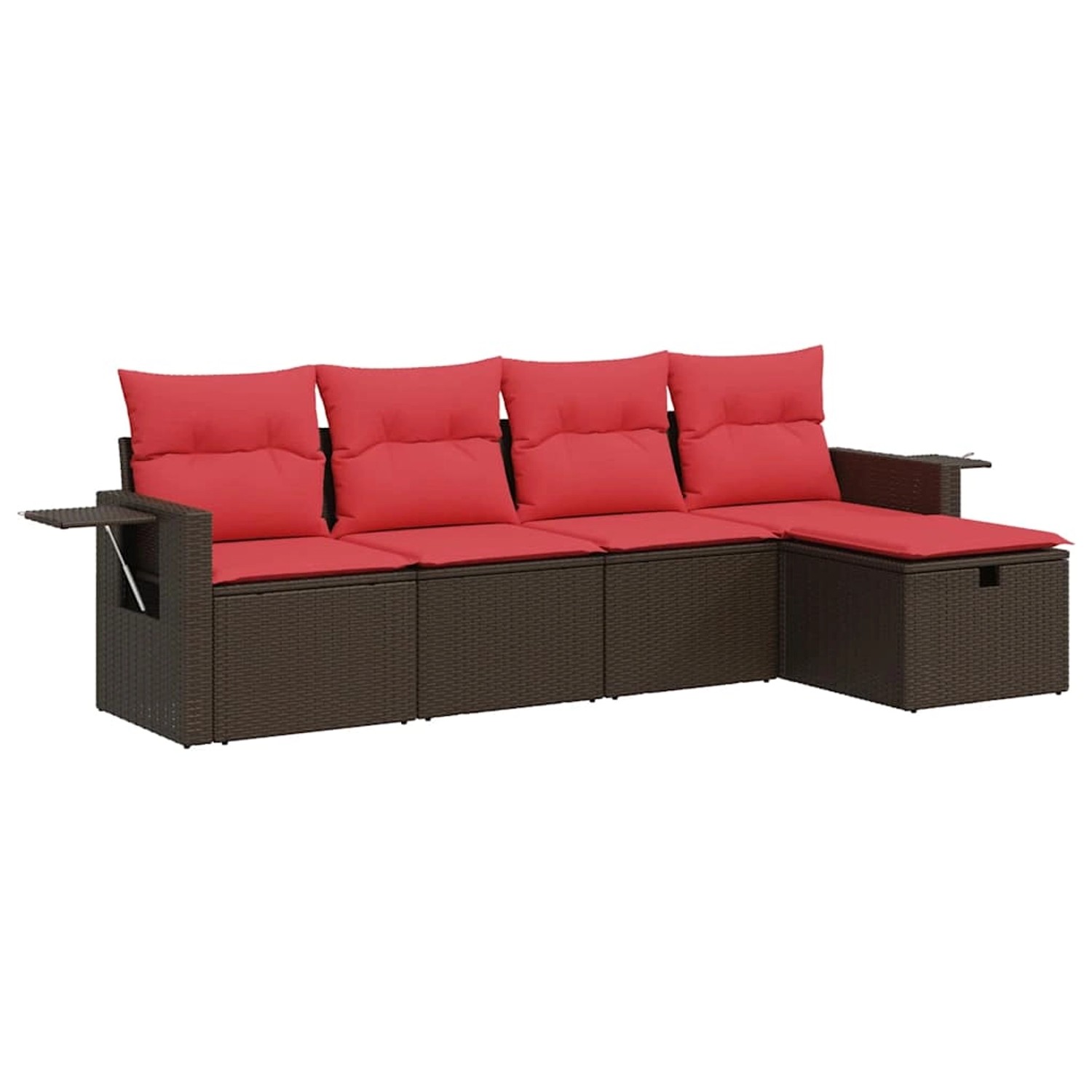 vidaXL 5-Tlg Garten-Sofagarnitur mit Kissen Braun Poly Rattan 3325470 günstig online kaufen