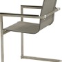 Grauer Garden Pleasure Freischwinger Sienna, 4er-Set. Edelstahlgestell, HPL Armlehnen, Kunststoffgewebe Sitz.