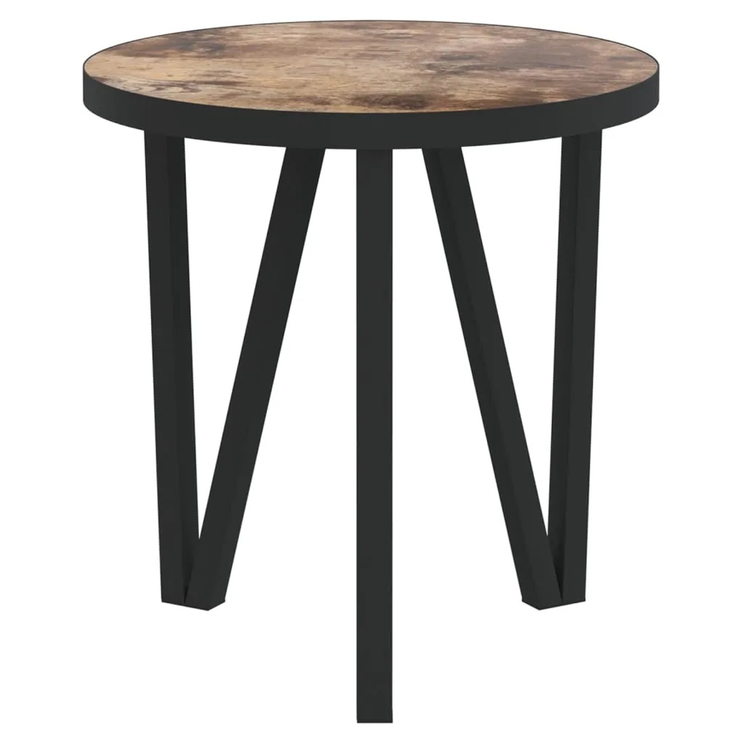 Schwarzer und gelber vidaXL Beistelltisch, Ø35 cm, aus MDF und Stahl.