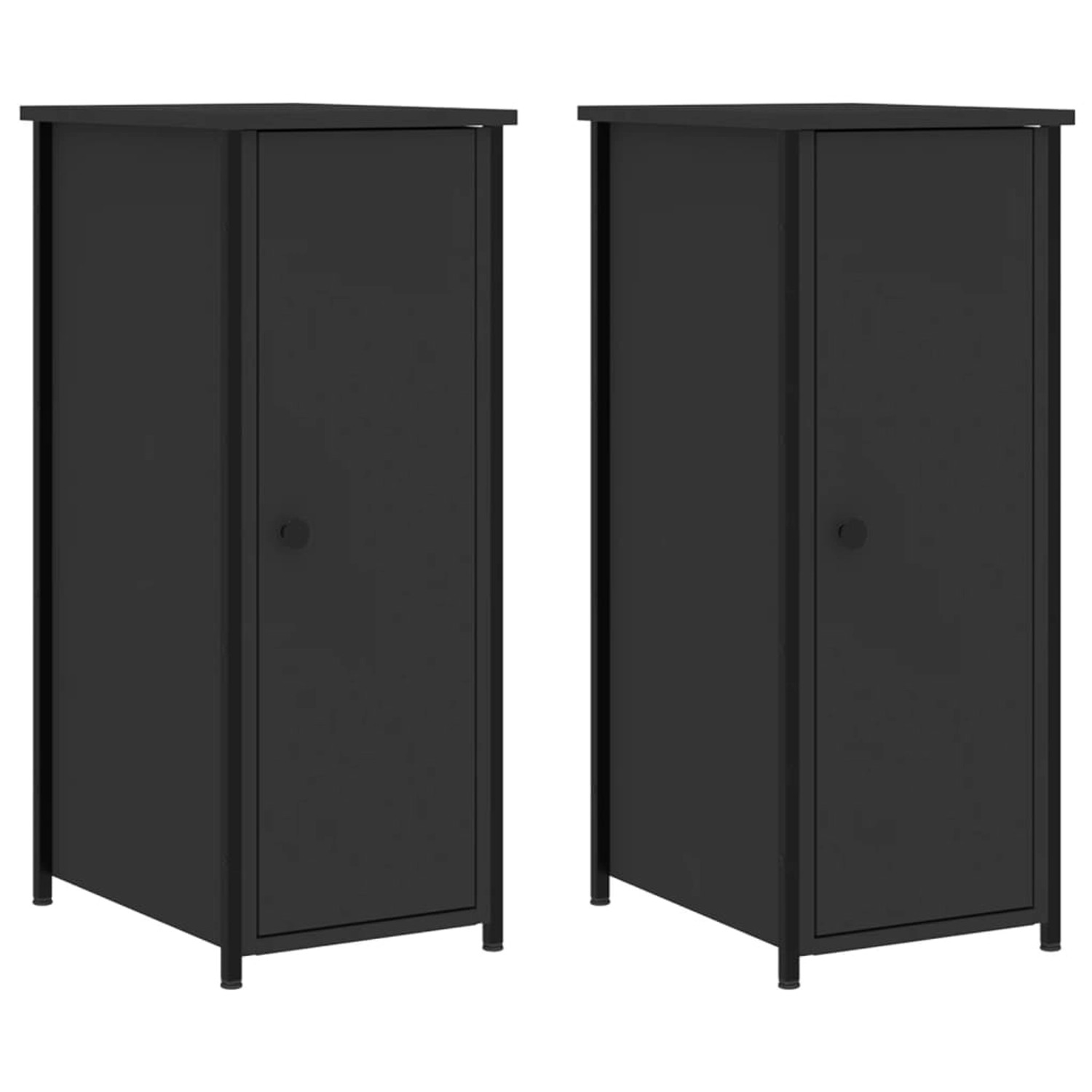 vidaXL Nachttische 2 Stk Schwarz 32x42x80 cm Holzwerkstoff günstig online kaufen