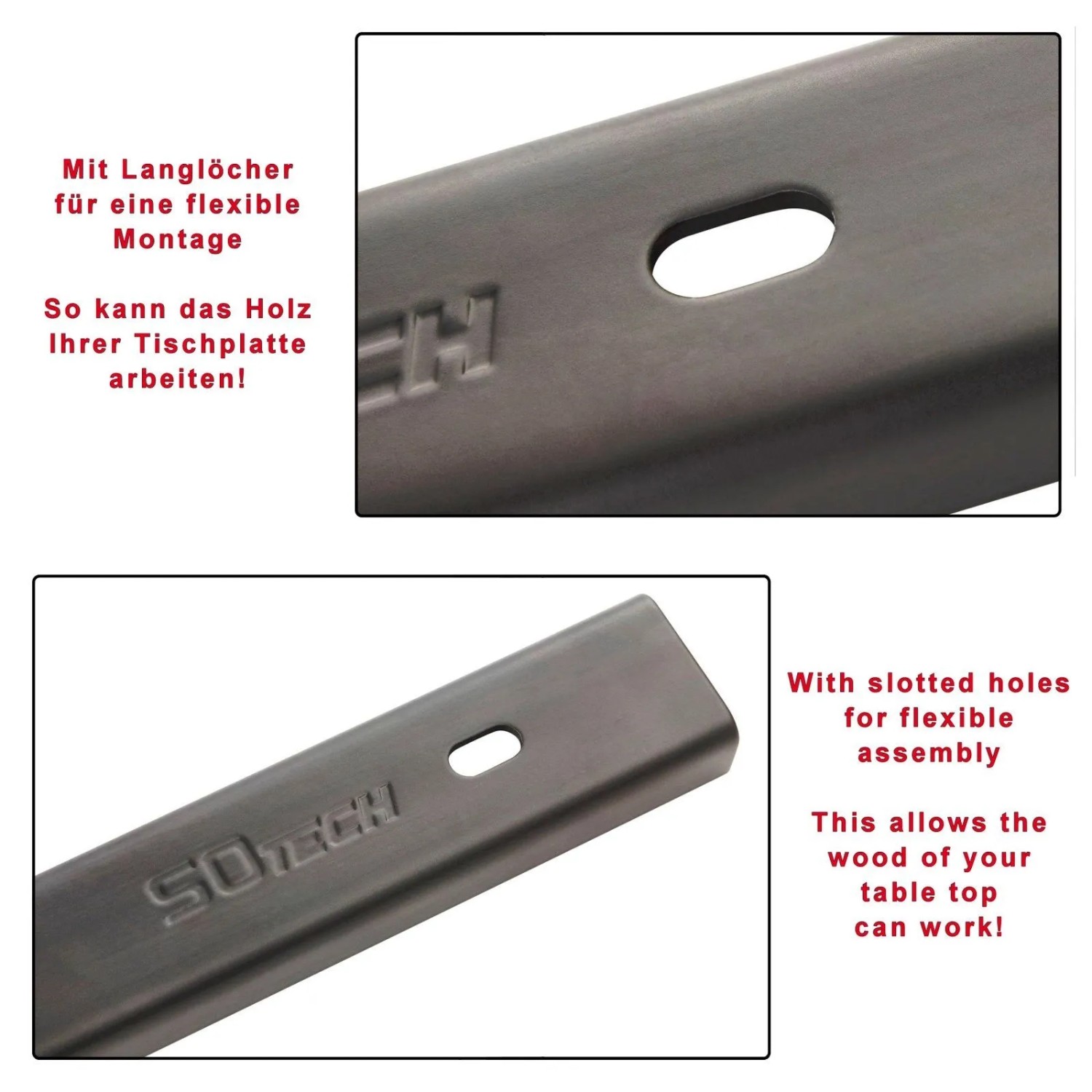 SOTECH 3 Stück Gratleisten U-Form 600 x 40 x 20 mm Vintage Look für Tischplatten_3