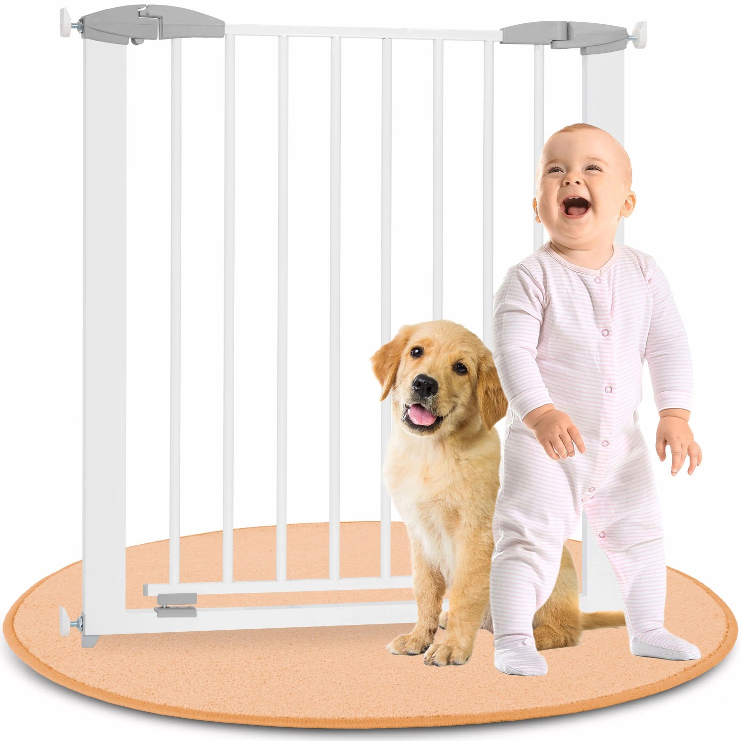 Ib style Türschutzgitter Yael Treppenschutzgitter für Kinder und Haustiere Ohne Bohren Weiß 73,5 -81,5 cm_2